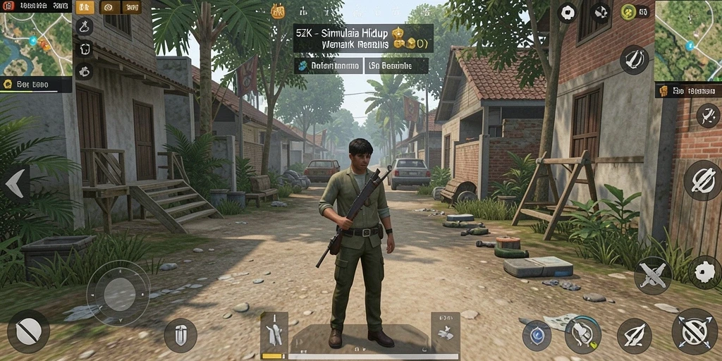 Tampilan gameplay 5ZK yang menampilkan kehidupan sehari-hari yang interaktif.
