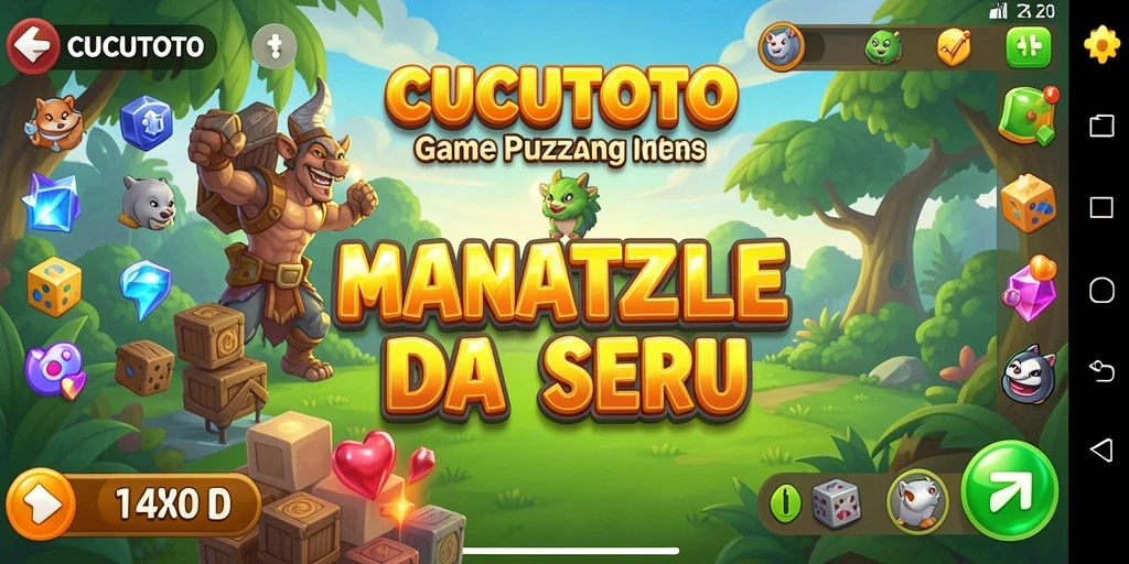 Screenshot gameplay CUCUTOTO menunjukkan tantangan Puzzle yang menarik.