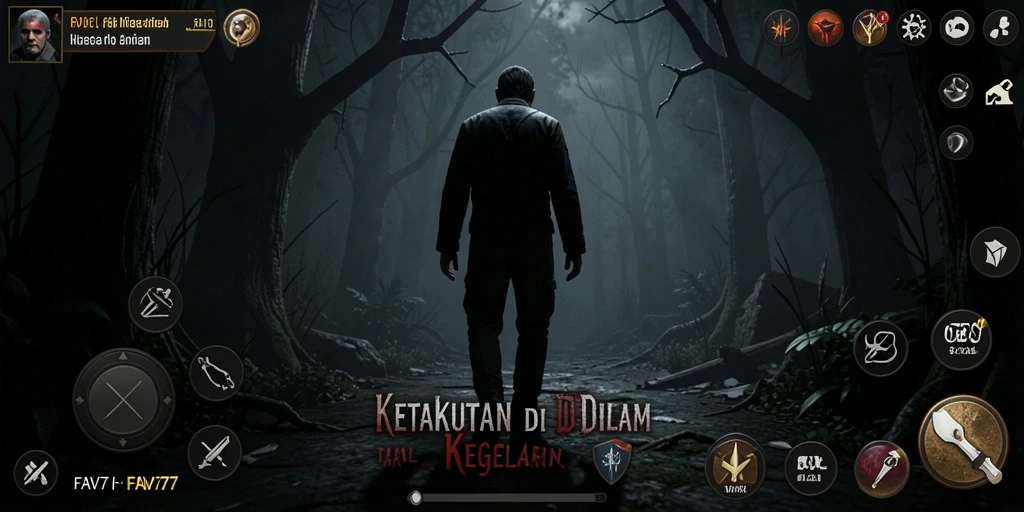 Screenshot dari gameplay menegangkan di FAV77 dengan suasana horor.
