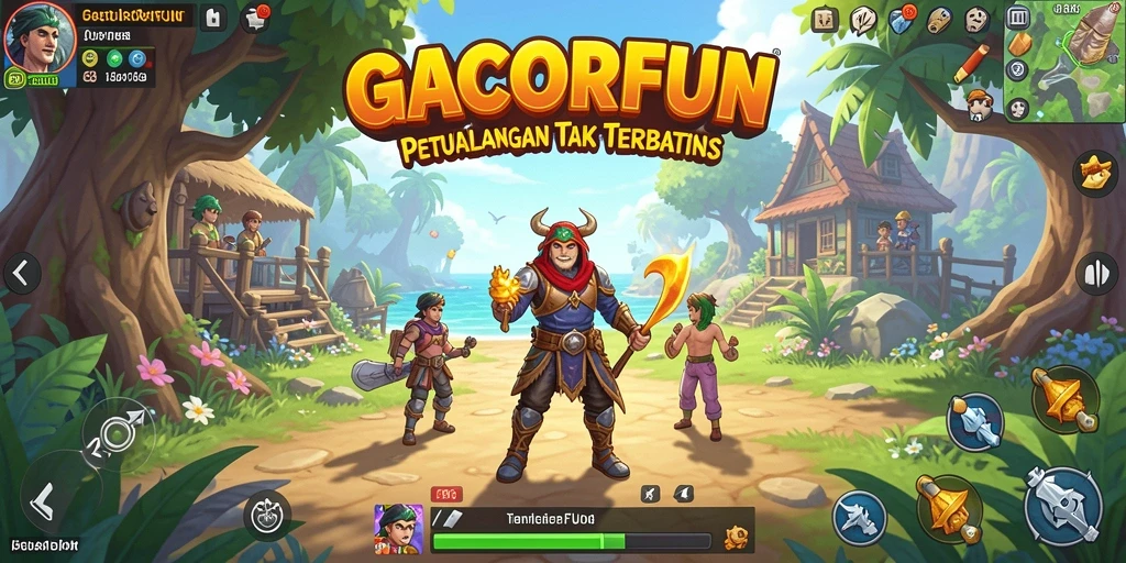 Screenshot GACORFUN menampilkan petualangan seru di dunia terbuka yang luas.