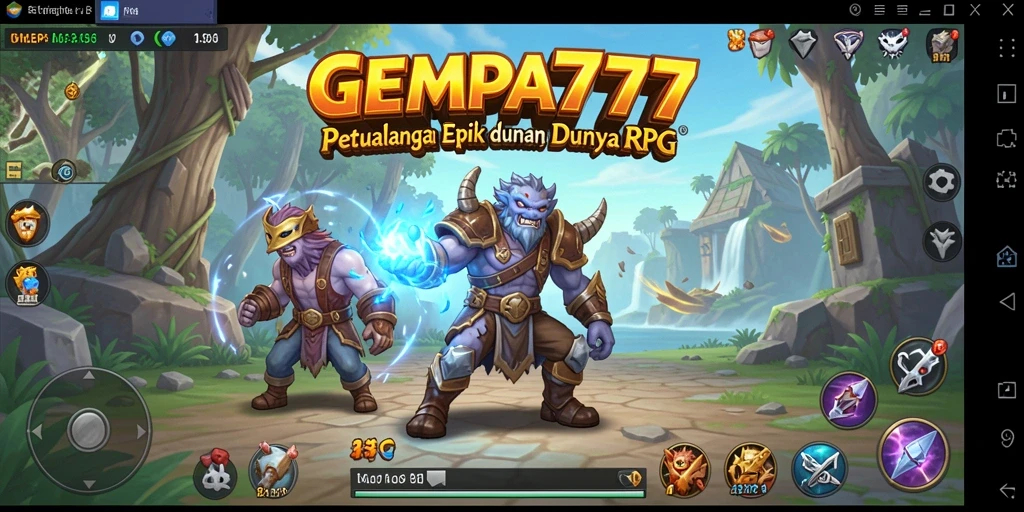 Screenshot utama GEMPA777 menampilkan aksi pertarungan yang seru.