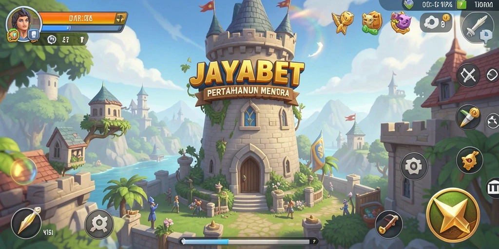 Tampilan gameplay menara pertahanan yang mendebarkan di JAYABET.