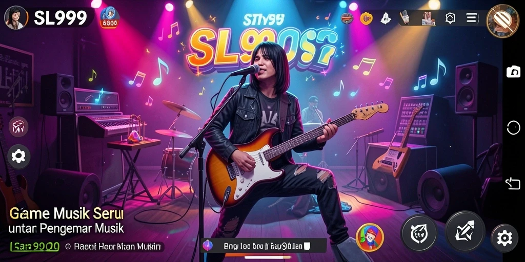 Screenshot gameplay SL999, menampilkan interaksi pengguna dengan musik.