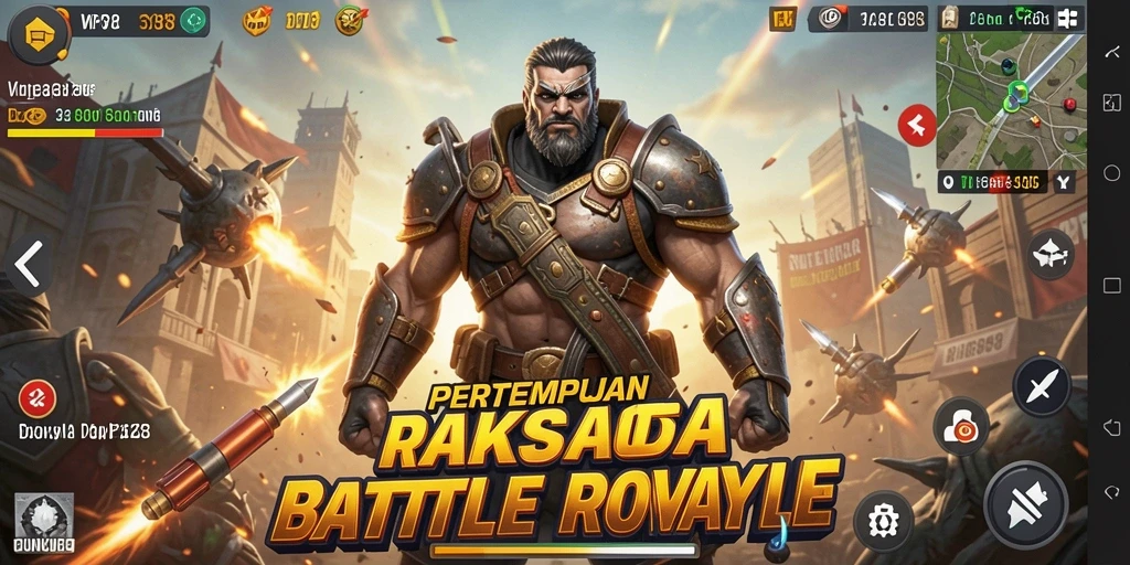Tangkapan layar WP888 menunjukkan intense pertempuran di medan Battle Royale.