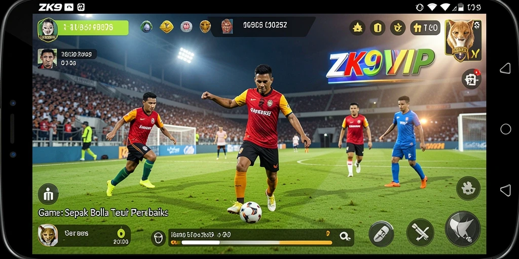 Tampilan mendebarkan gameplay ZK9VIP dengan aksi sepak bola seru.