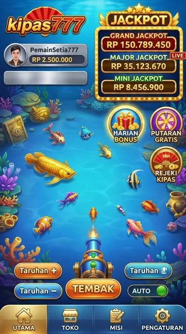 Tampilan utama aplikasi kipas777 yang user-friendly.